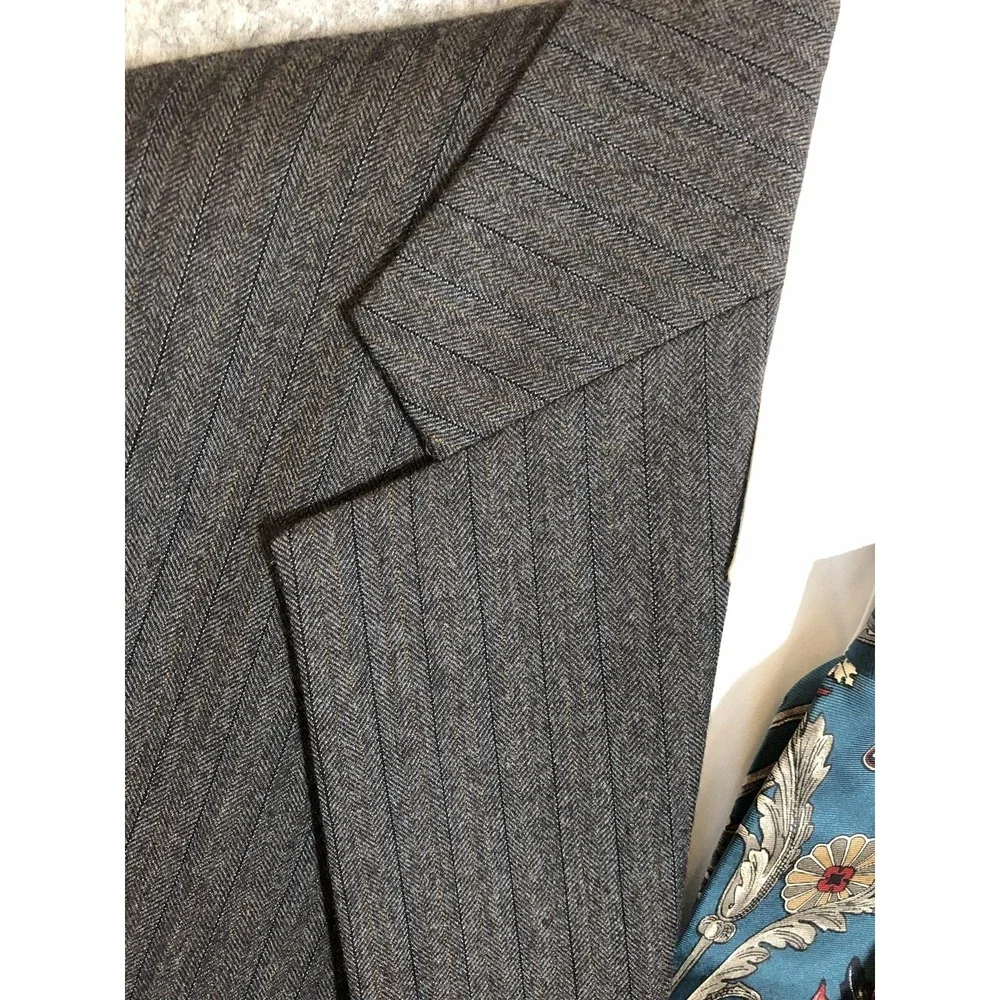 Chaps by Ralph Lauren Blazer Mens 42R Herringbone Pinstripe Made USA Barneys
